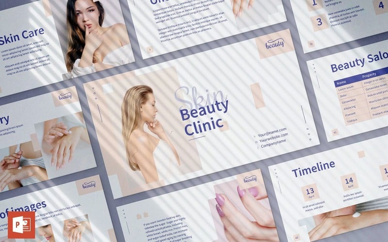 Шаблон презентации PowerPoint для Skin Beauty Clinic