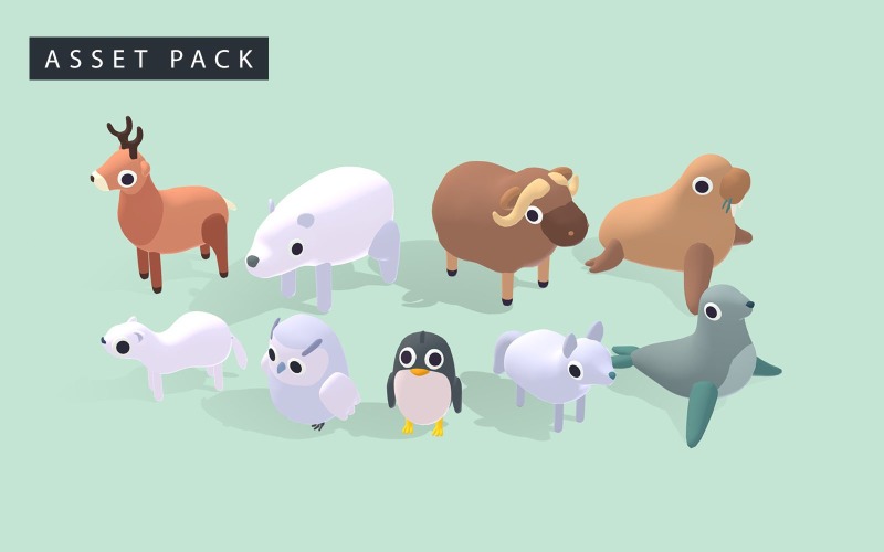 Arctic Animals - Quirky Series 3D Модель