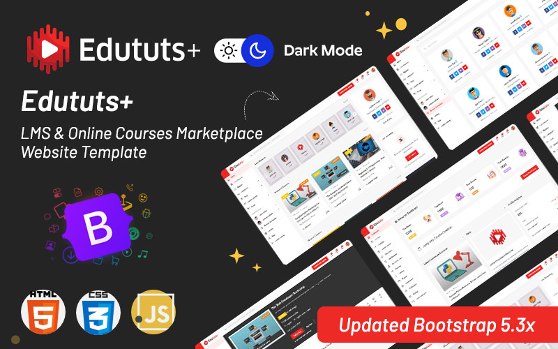 Edututsplus - LMS ve Online Kurslar Pazarı Web Sitesi Şablonu