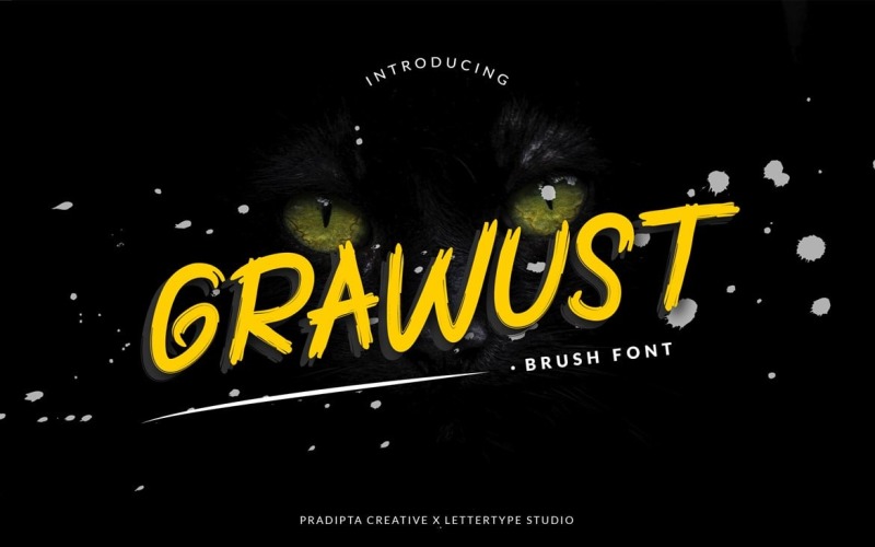 Grawust现代画笔字体