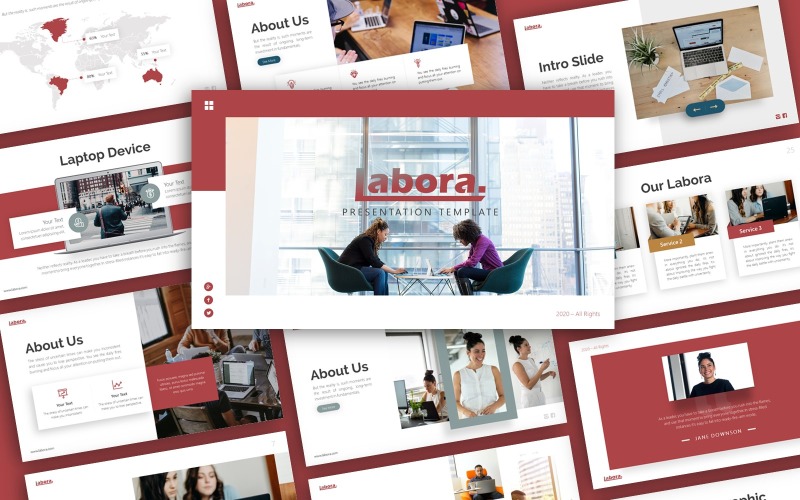 Labora İş Sunumu PowerPoint şablonu