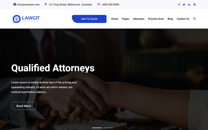 法律，律师 & 律师WordPress主题