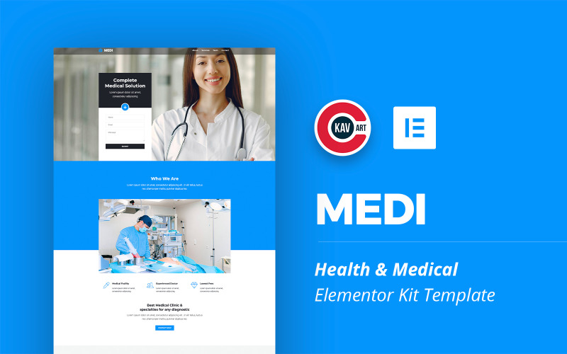 Medi - Kit Elementor de Saúde e 医学