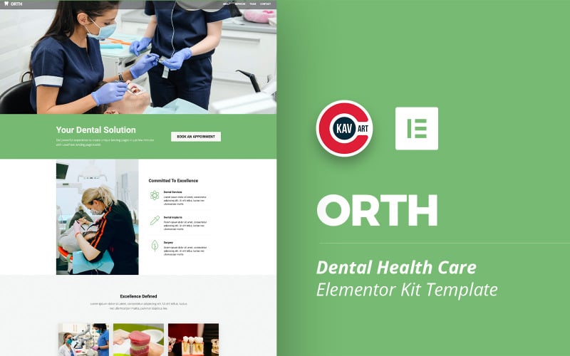 Orth - Kit Elementor para el cuidado de la salud dental