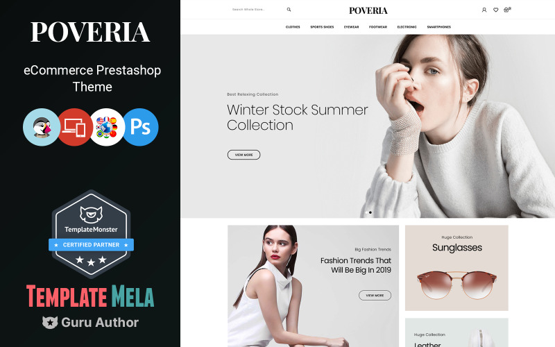 Poveria - Thème PrestaShop polyvalent pour magasins de mode et d'accessoires