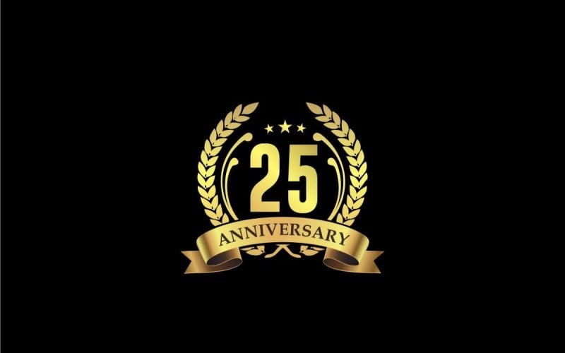 Modello di Logo di 25 ° anniversario di compleanno