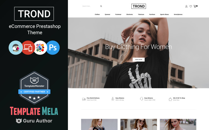 Trond - Moda Tasarımcısı Mağazası PrestaShop Teması