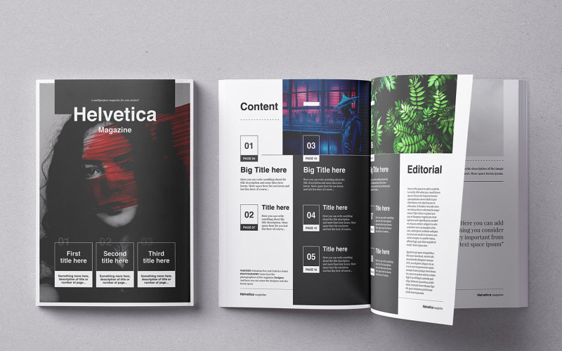 Helvetica tijdschriftsjabloon