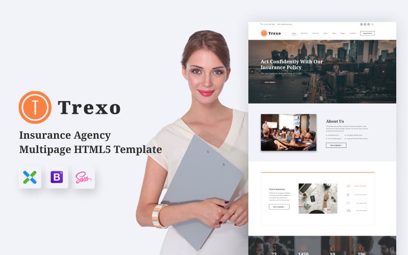 Trexo -保险代理HTML5网站模板
