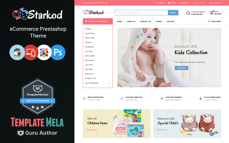 Starkod - PrestaShop主题的玩具和儿童商店