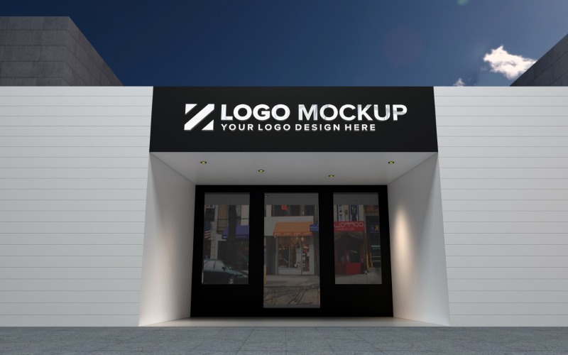 Golden Logo Mockup Store Sign Elegante prodotto mockup