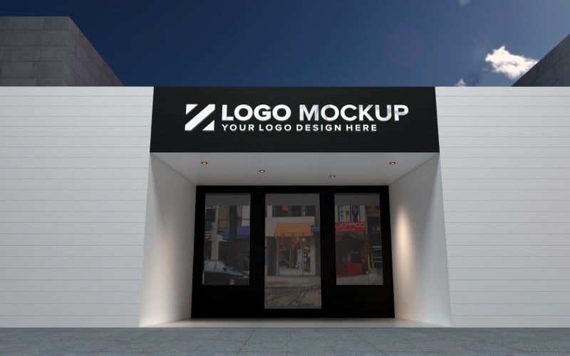 Goldenes Logo Mockup Store Sign Elegantes Produktmodell