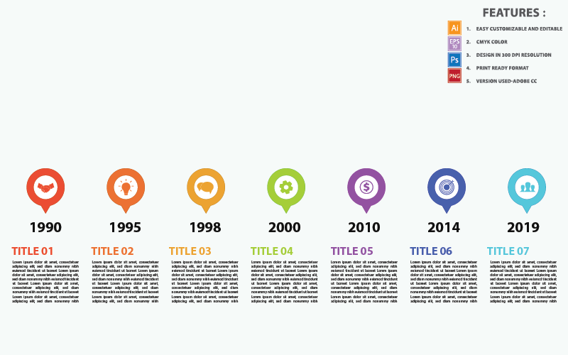 Časová osa pojmy Infographic prvky vektorového designu