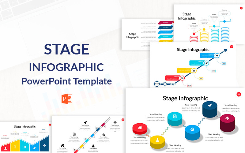 Modello di PowerPoint di fase infografica