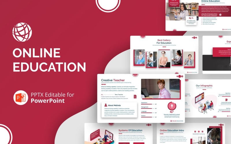 Online utbildning presentation PowerPoint-mall