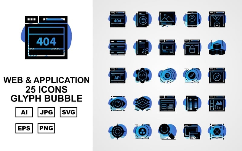 25 prémium webes és alkalmazásjelző buborékcsomag ikon készlet