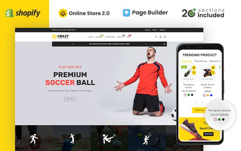 Tema de Shopify de Crazy Sports Store