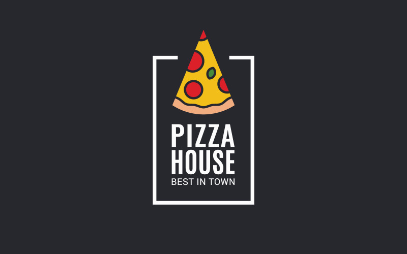 Kousek pizzy. Logo šablona