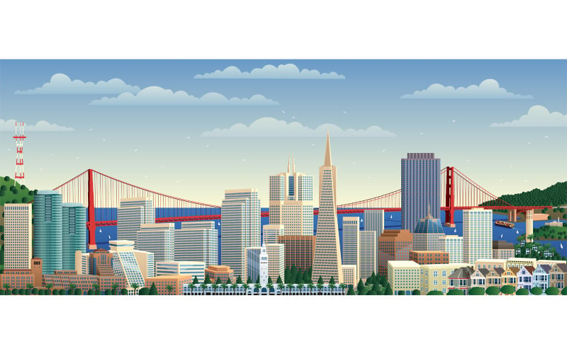 旧金山-插画