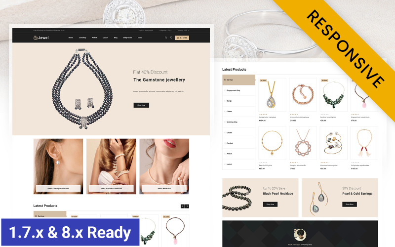 Jewel - PrestaShop Responsive Theme für einen Diamantschmuckladen