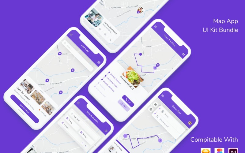 Map App UI Kit-bundel