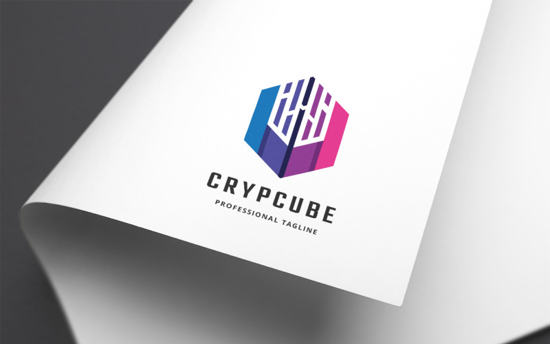 Crypto Cube Logo Template