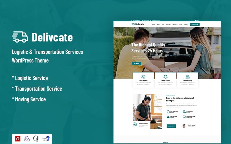 Delivcate - WordPress主题物流和运输服务