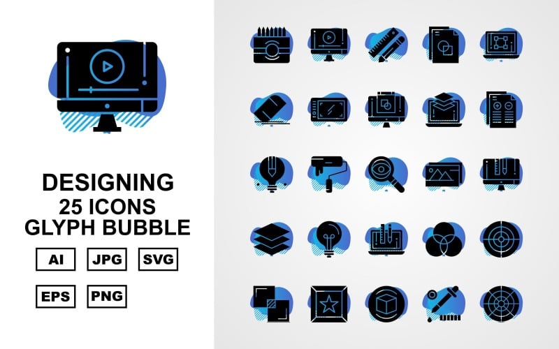 25个高级设计符号泡沫图标集