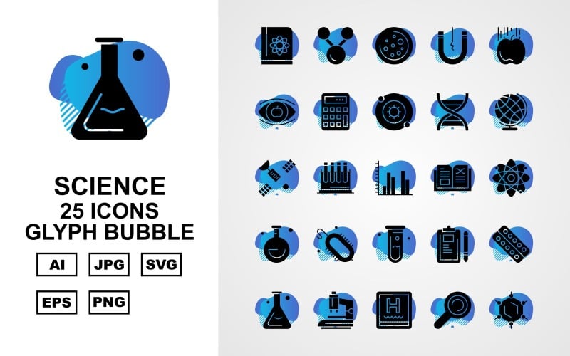 25个高级科学符号泡沫图标集