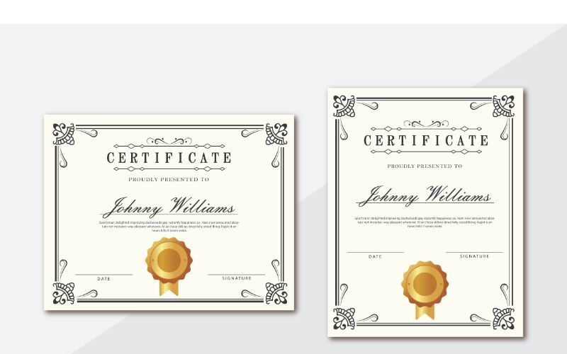 Szablon certyfikatu Jhonny William