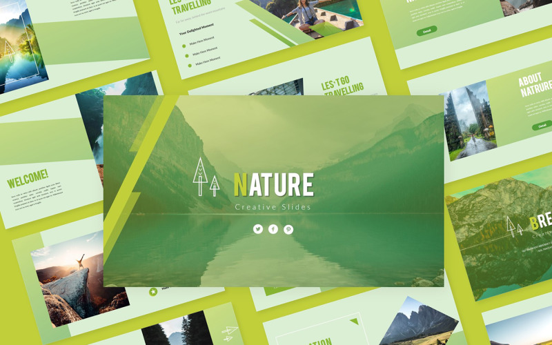 Modello PowerPoint Di Presentazione Creativa Della Natura