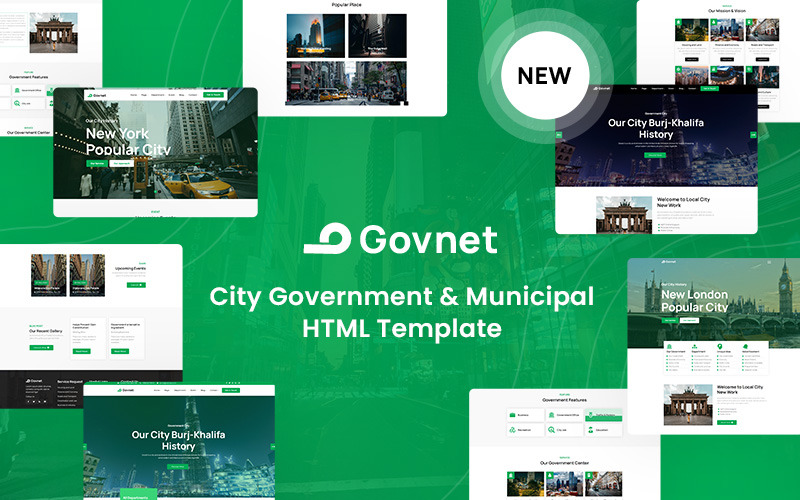 Govnet - Plantilla de sitio web municipal y de gobierno de la ciudad