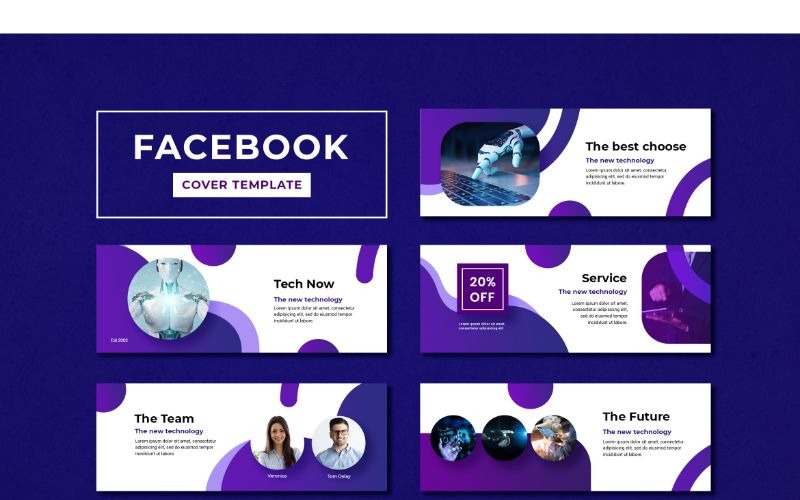 Plantilla de redes sociales de Facebook Cover Tech Now