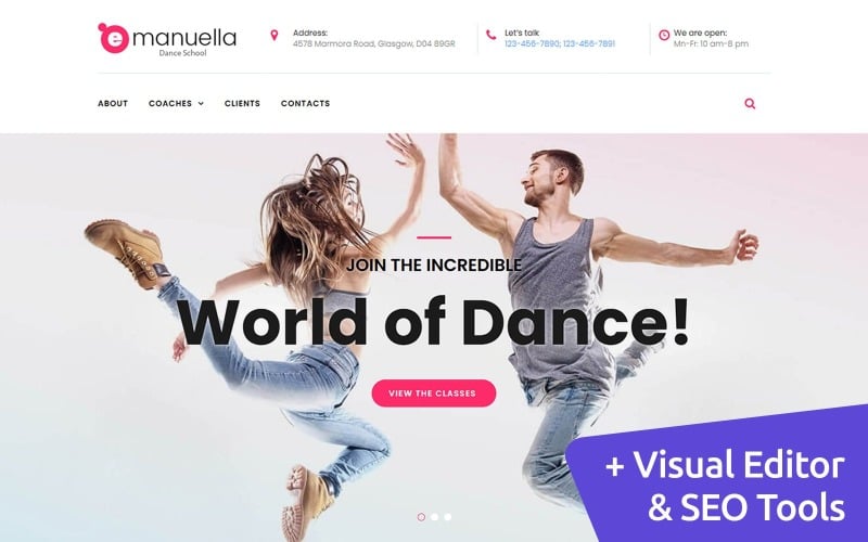 Emanuella -舞蹈学校Moto CMS 3模板
