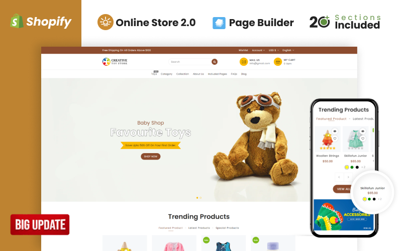 Creative Toy Store Shopify 主题