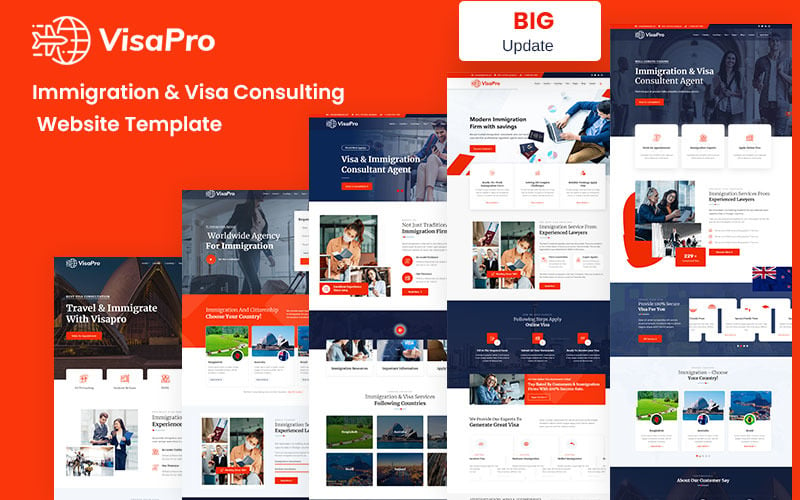 VisaPro - Immigration & Visa咨询网站模板