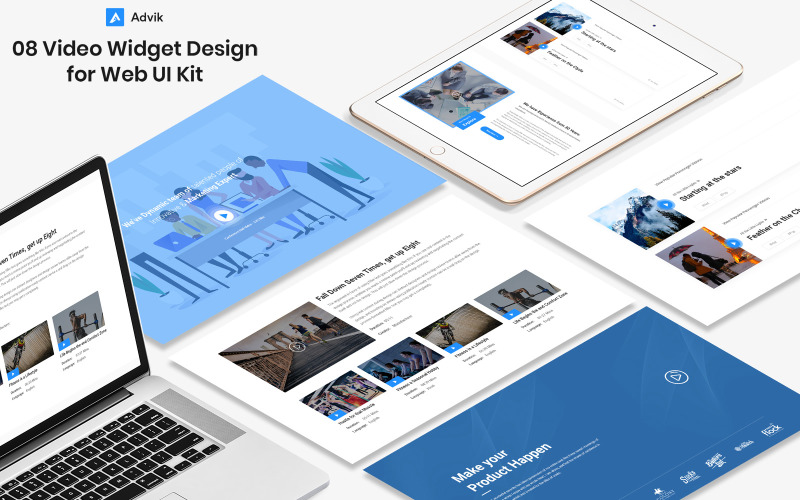 8 Videos Widget design for Web-UI Kit
