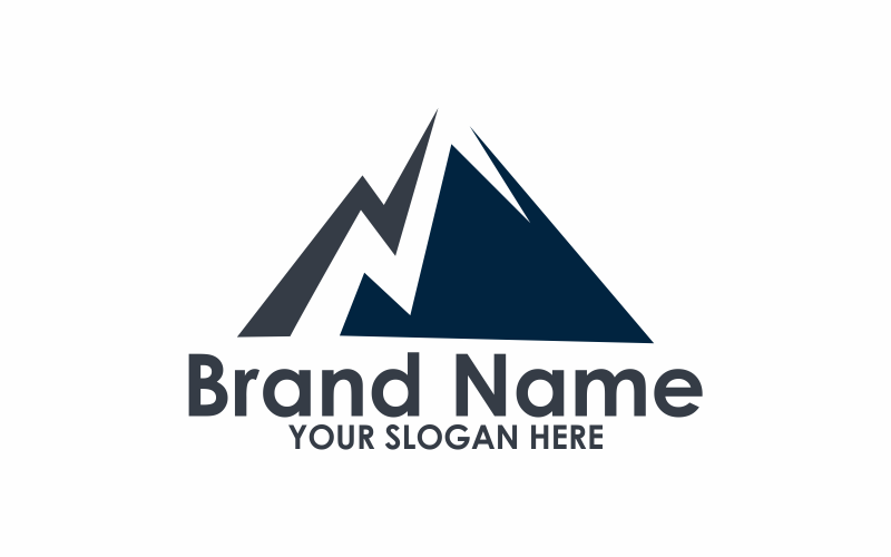 Modèle de logo de ligne de montagne