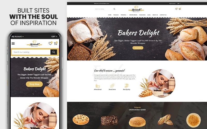 Bread Bakery: el tema premium de Shopify de Bread & Bakery Food