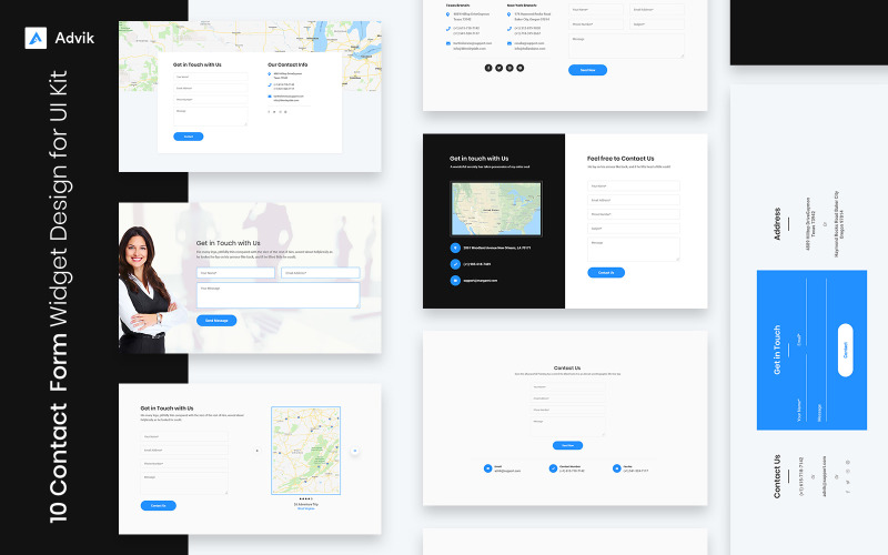 10 Contact Widget Design per Web-UI Kit