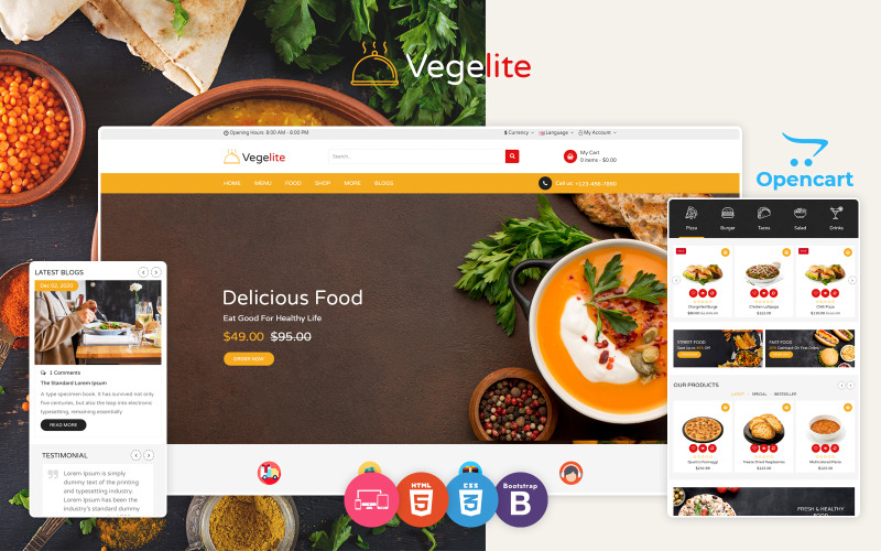 蔬菜-食品OpenCart模板