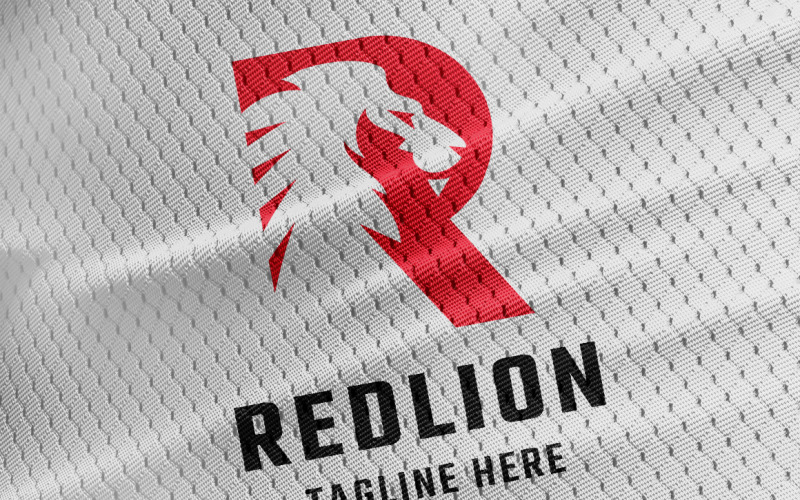 Modello di logo di lettera R di leone rosso