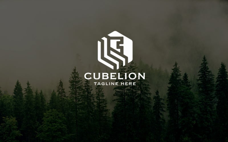 Cube Lion Logo Template