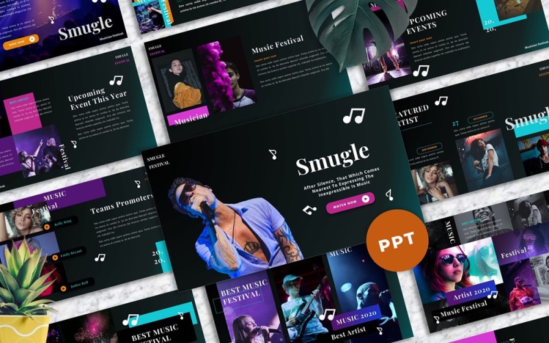 Smugle - modelo do PowerPoint de músico