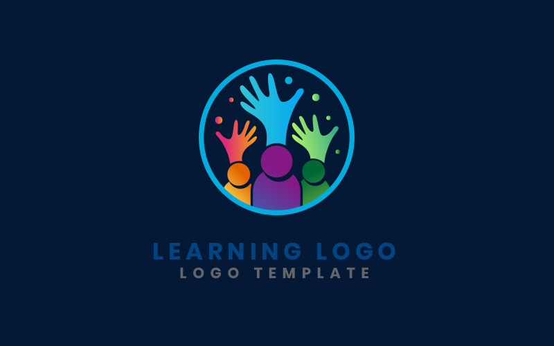 Plantilla de logotipo de logotipo de aprendizaje y personas
