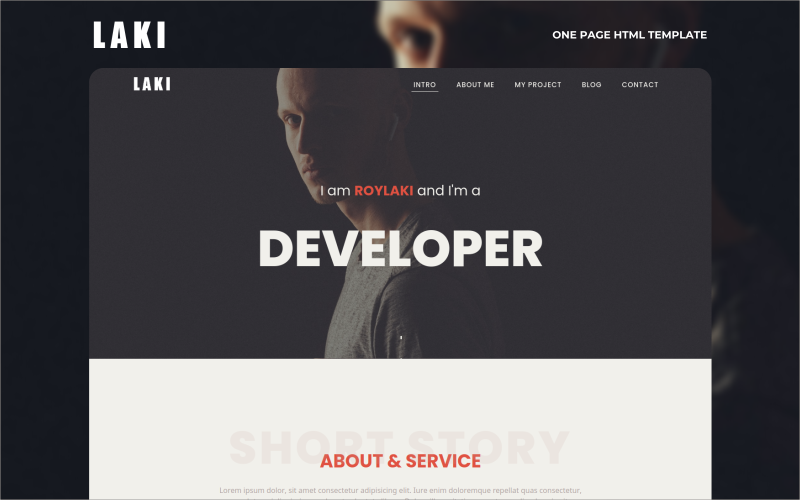 Laki - En sida Multipurpose Personal Html Mall för målsida