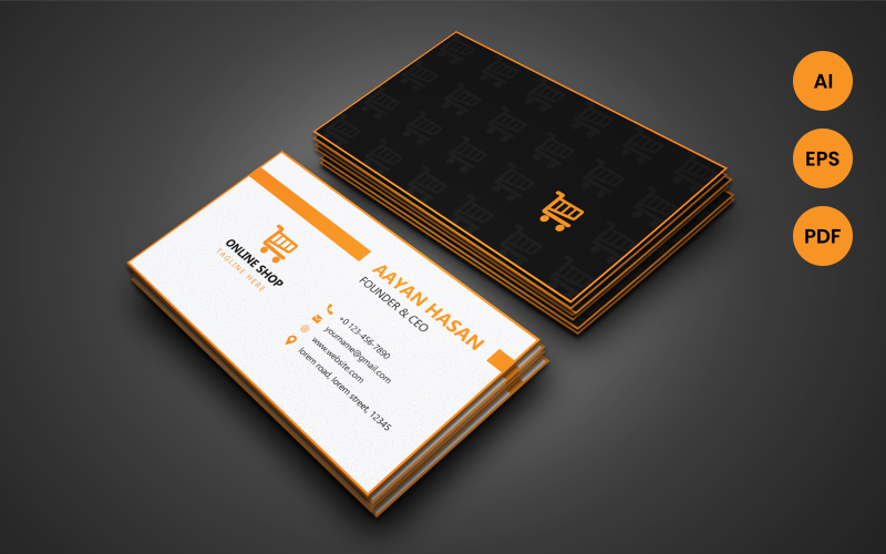 Minimale Visitenkarten-Corporate Identity-Vorlage