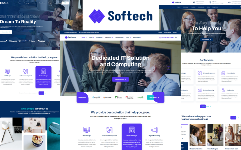 Softech - IT解决方案和服务HTML5网站模板