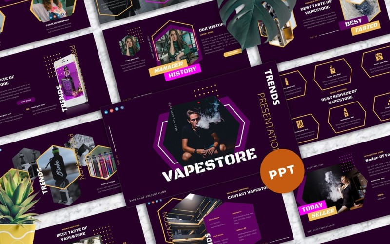 电子烟商店-电子烟 & Vapor Powerpoint
