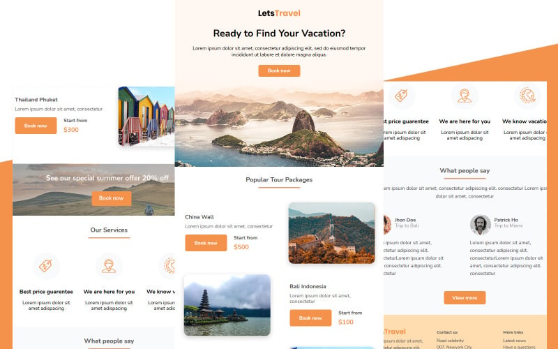 LetsTravel -旅游邮件的多用途模板